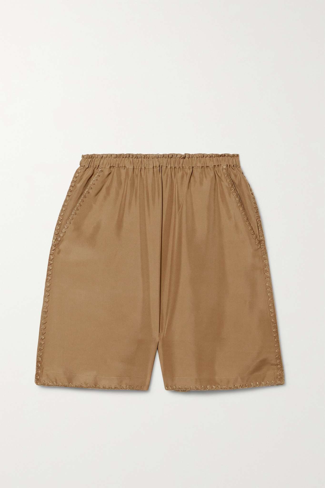 Embroidered silk shorts - 1