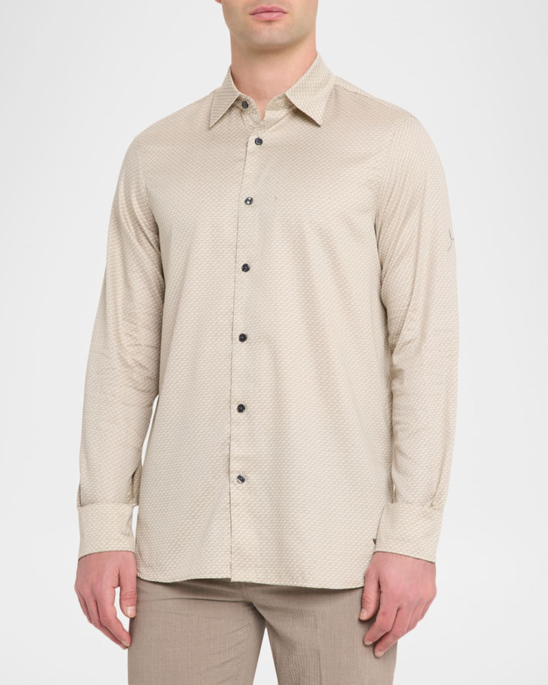 Men's Cotton Stretch Micro-Abstract Sport Shirt 4