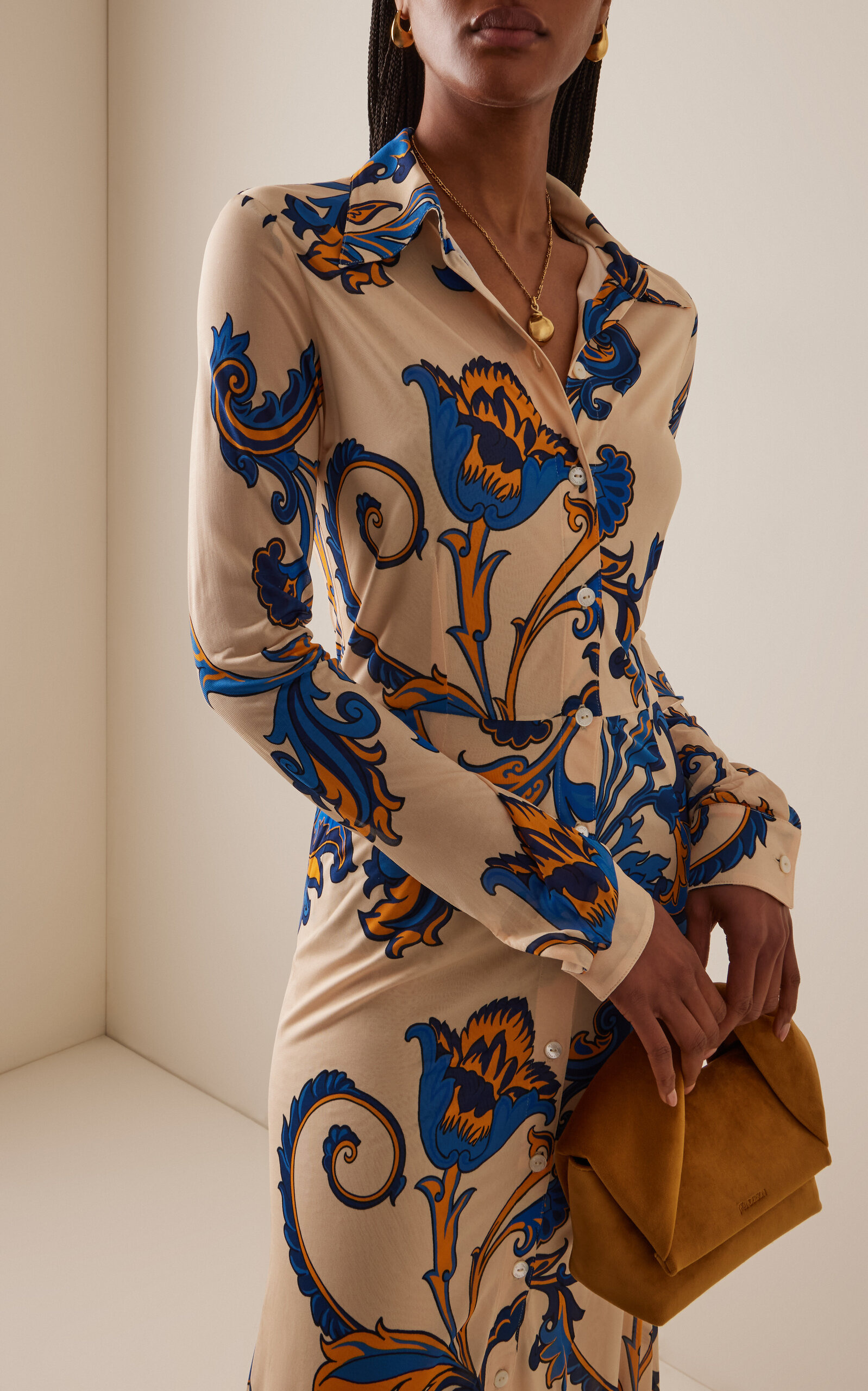 Sheer Jersey Maxi Shirt Dress multi - 3