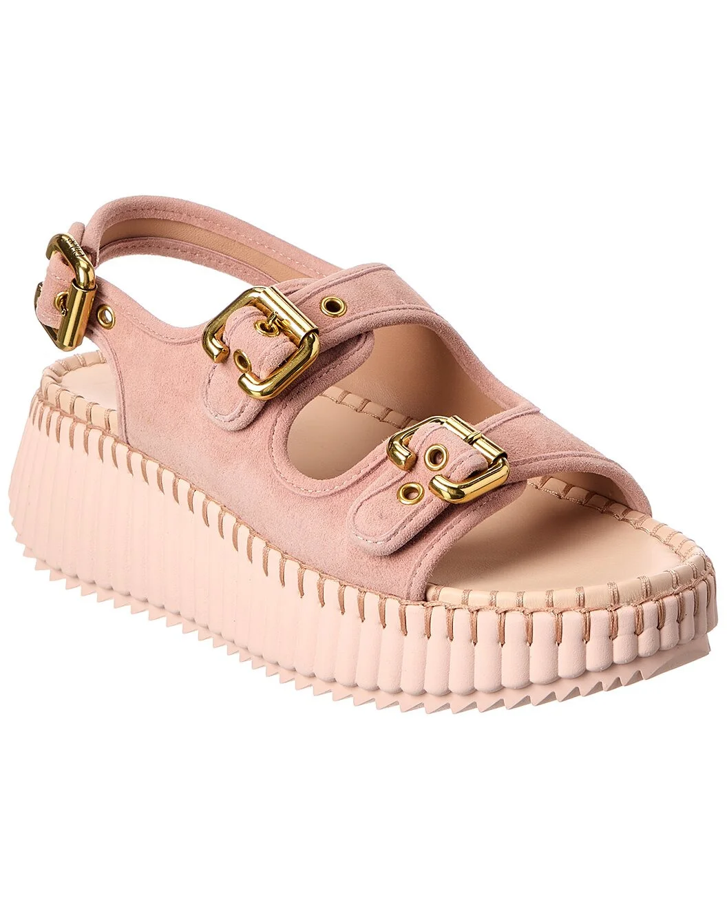 Chloé Nama Suede Wedge Sandal - 1