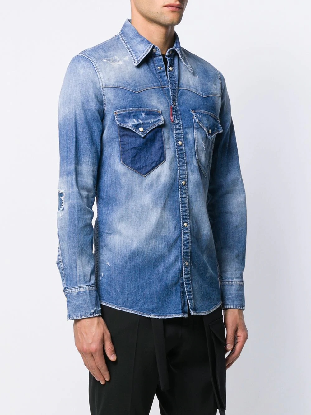 faded denim shirt - 3