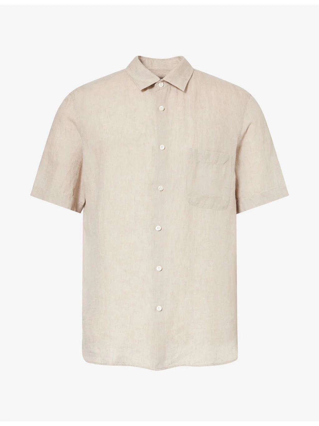 Regular-Fit Short-Sleeve Linen Shirt - 1