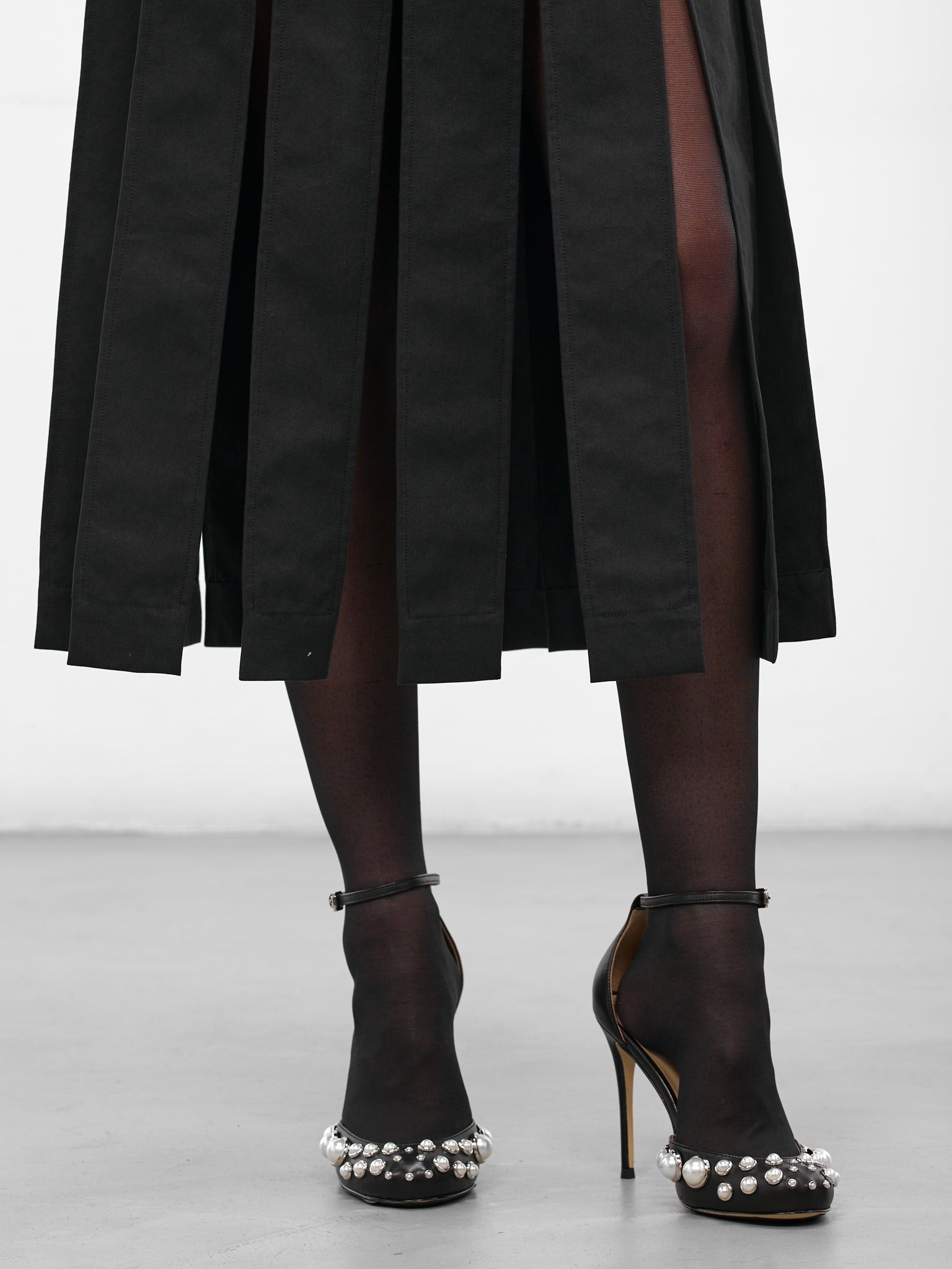 Charcoal Slit Trench Midi Skirt - 5