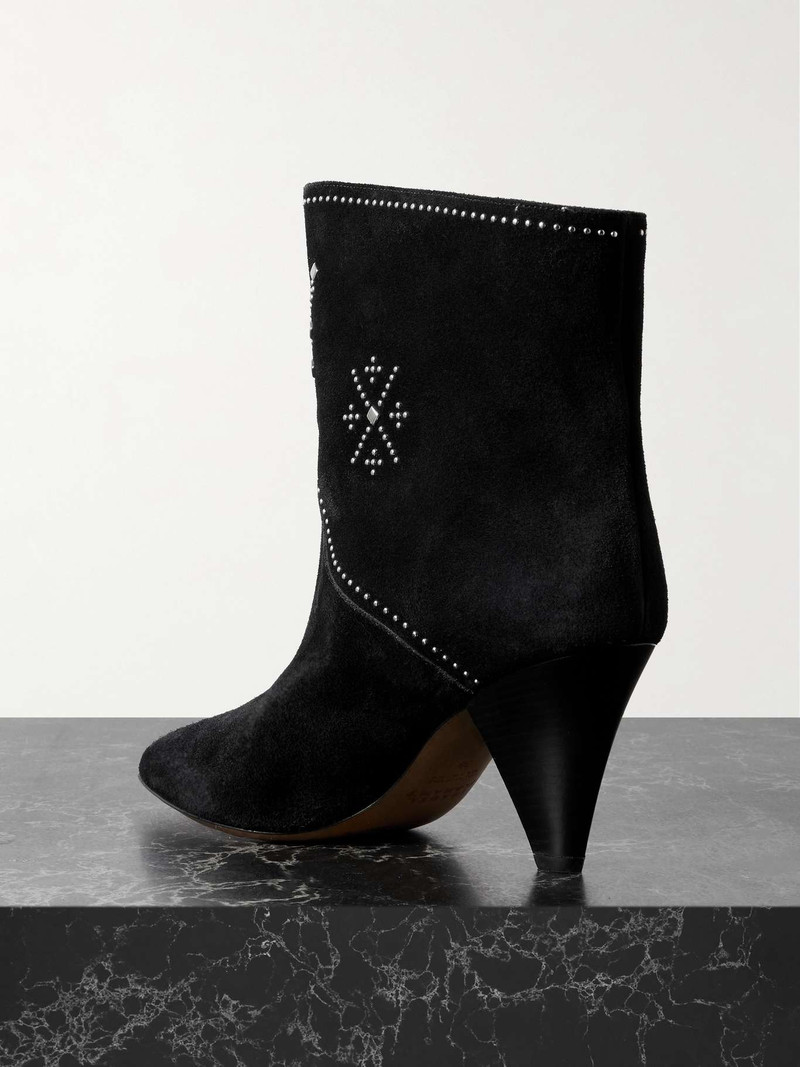 Loline studded suede ankle boots Black 3
