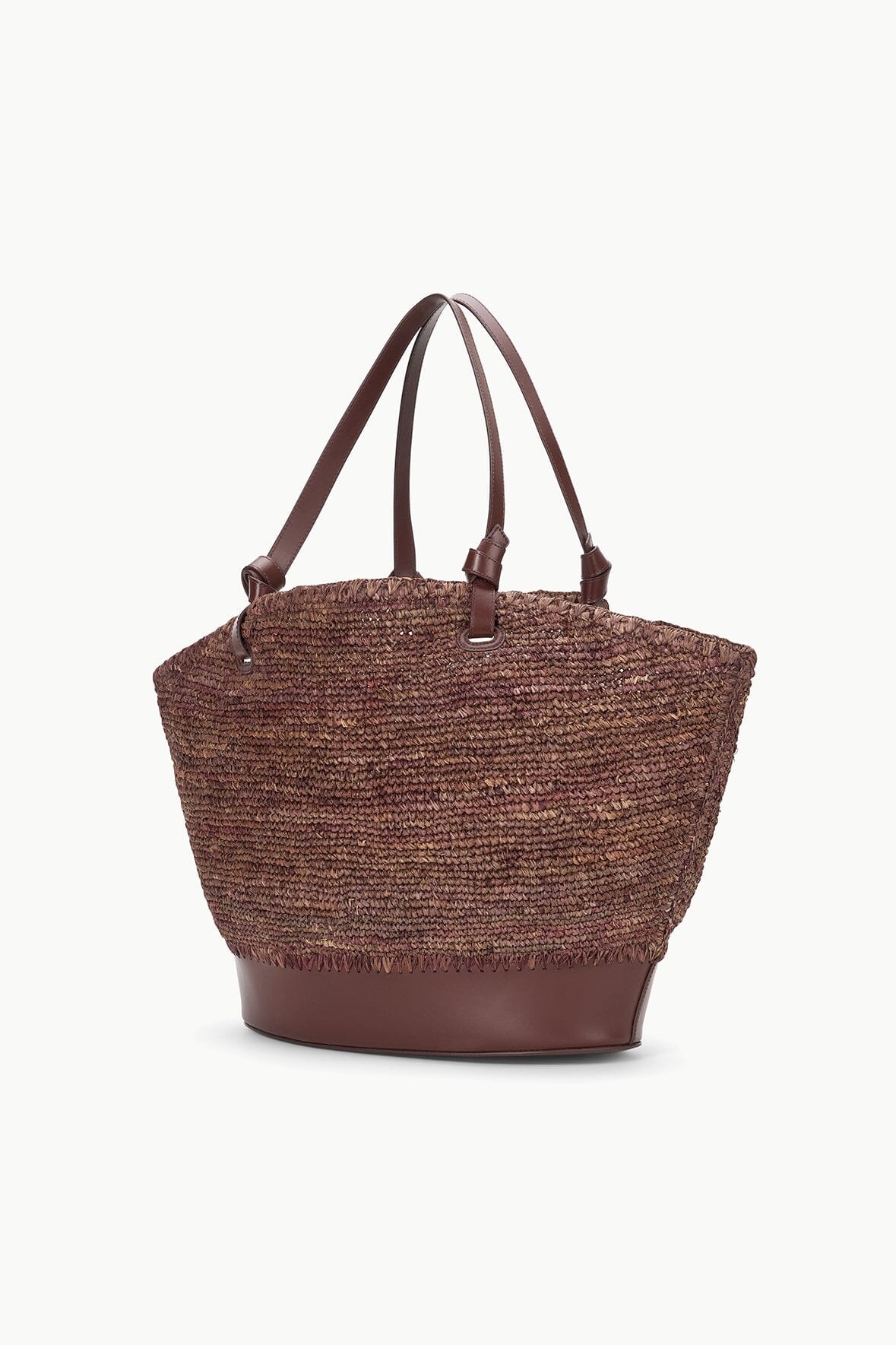STAUD SQUILLO RAFFIA TOTE MAHOGANY - 3