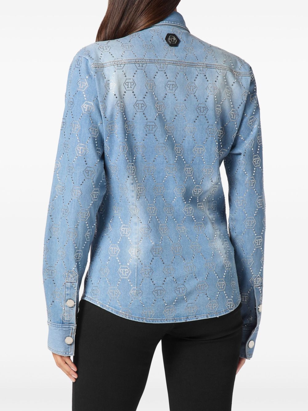 monogram denim shirt - 4