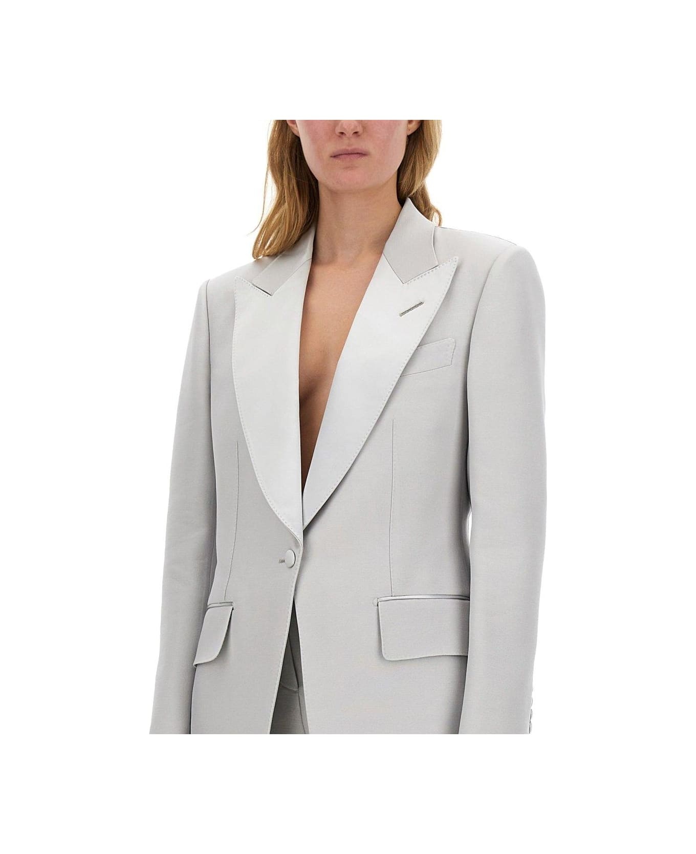 Lustrous Barathea Single-breasted Tuxedo Jacket - 4