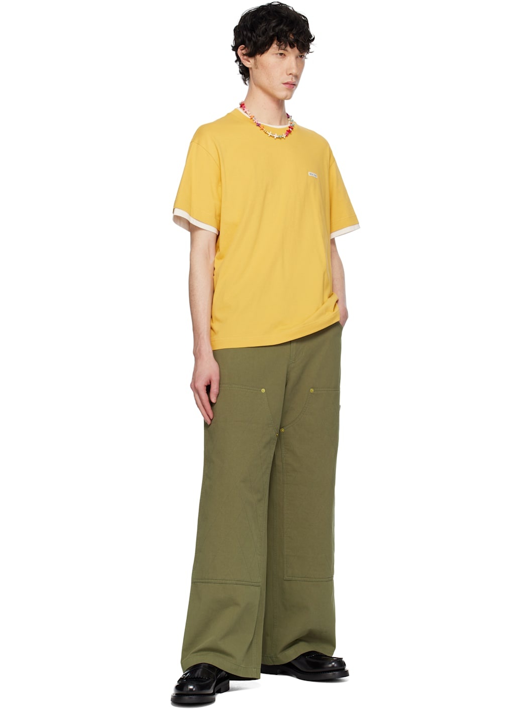 Yellow Crepe Layered T-shirt - 4
