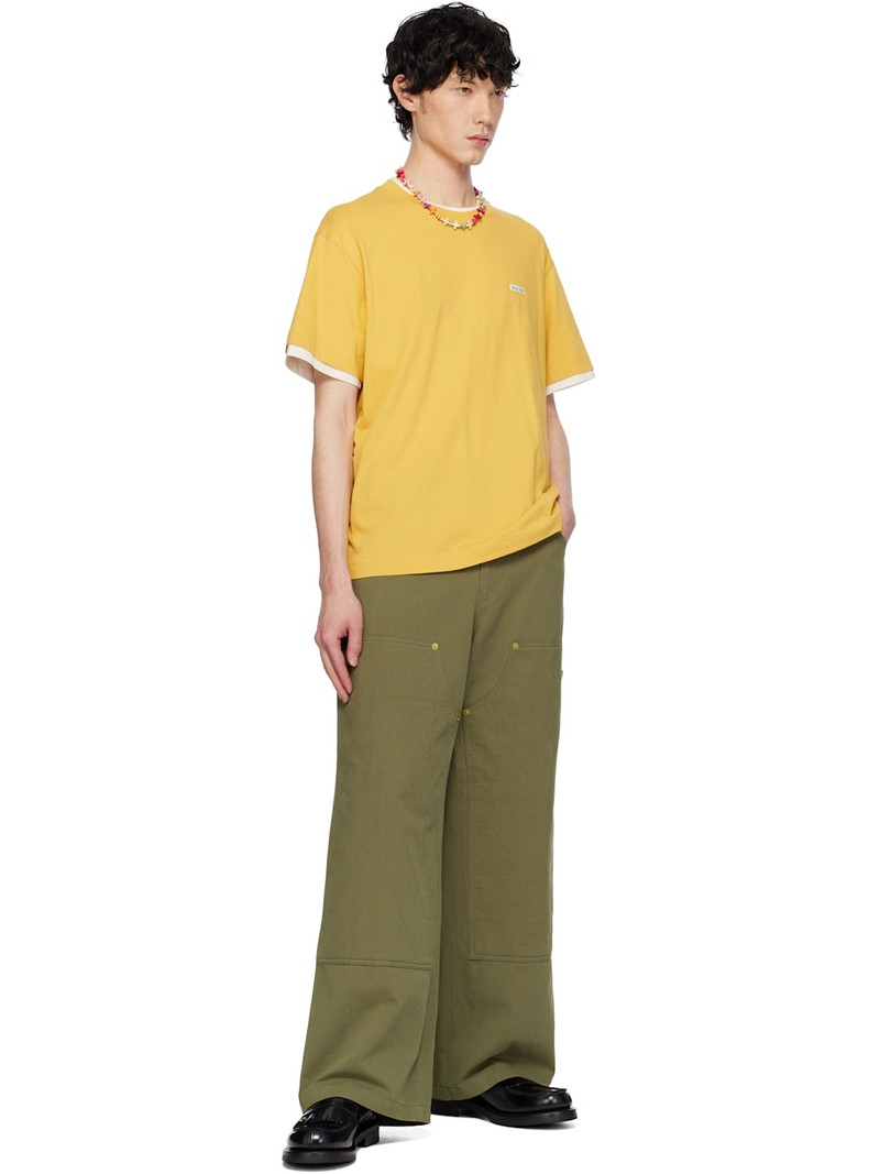 AFTER PRAY Yellow Crepe Layered T-shirt outlook