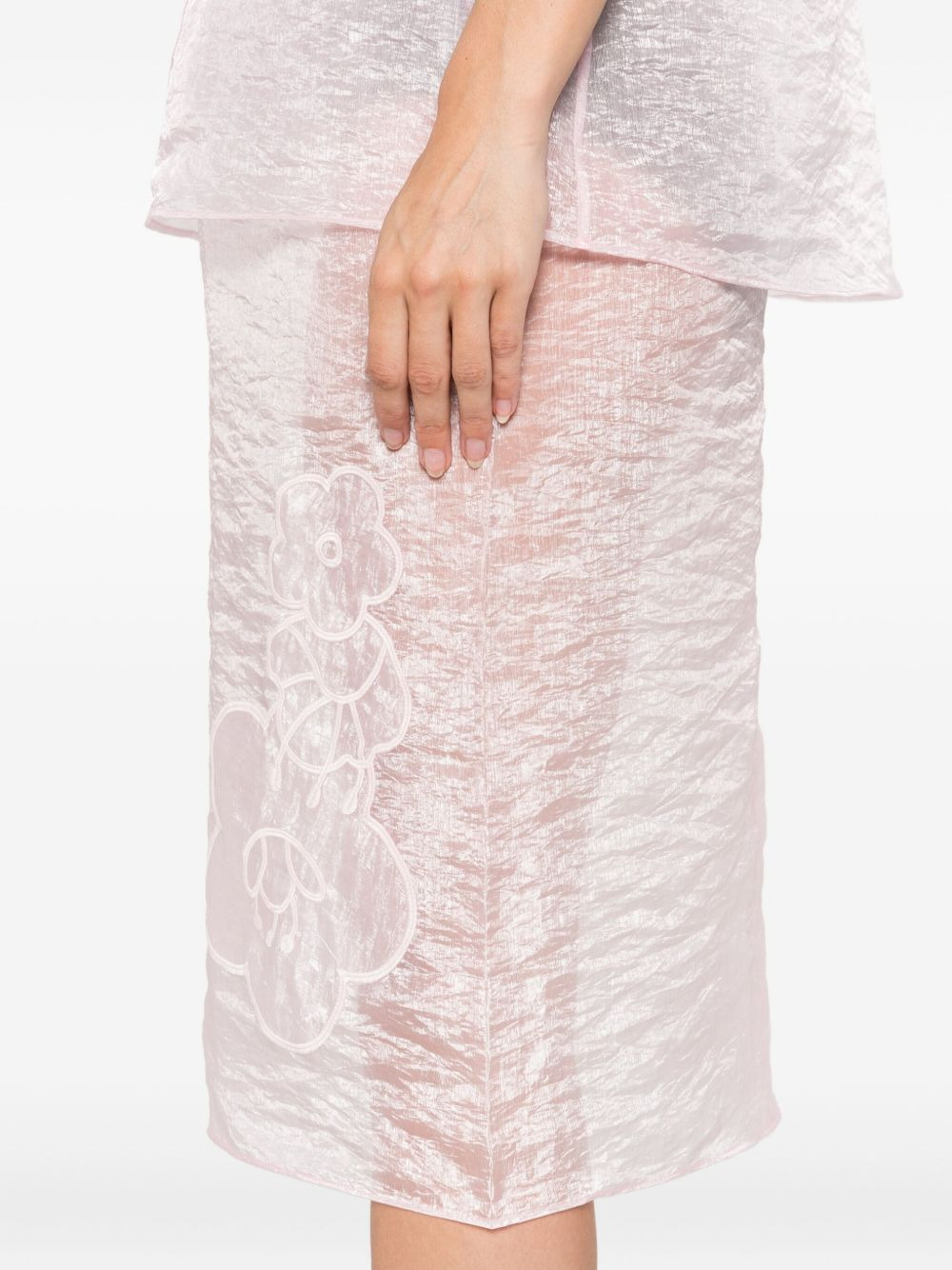 floral-embroidered skirt - 5
