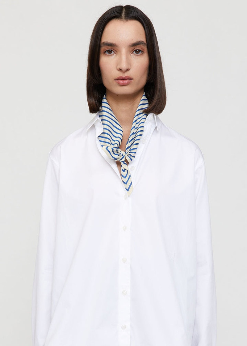 Signature monogram silk cotton scarf cobalt 7