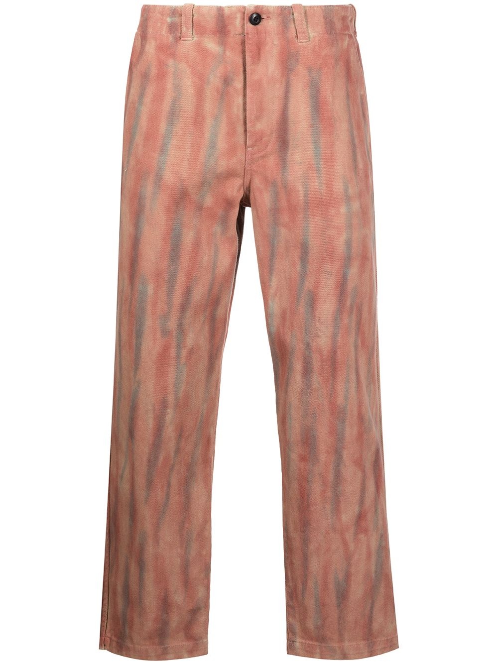 dye-print straight-leg trousers - 1