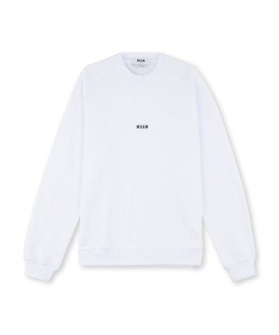 MSGM Crew neck cotton sweatshirt with a micro logo outlook