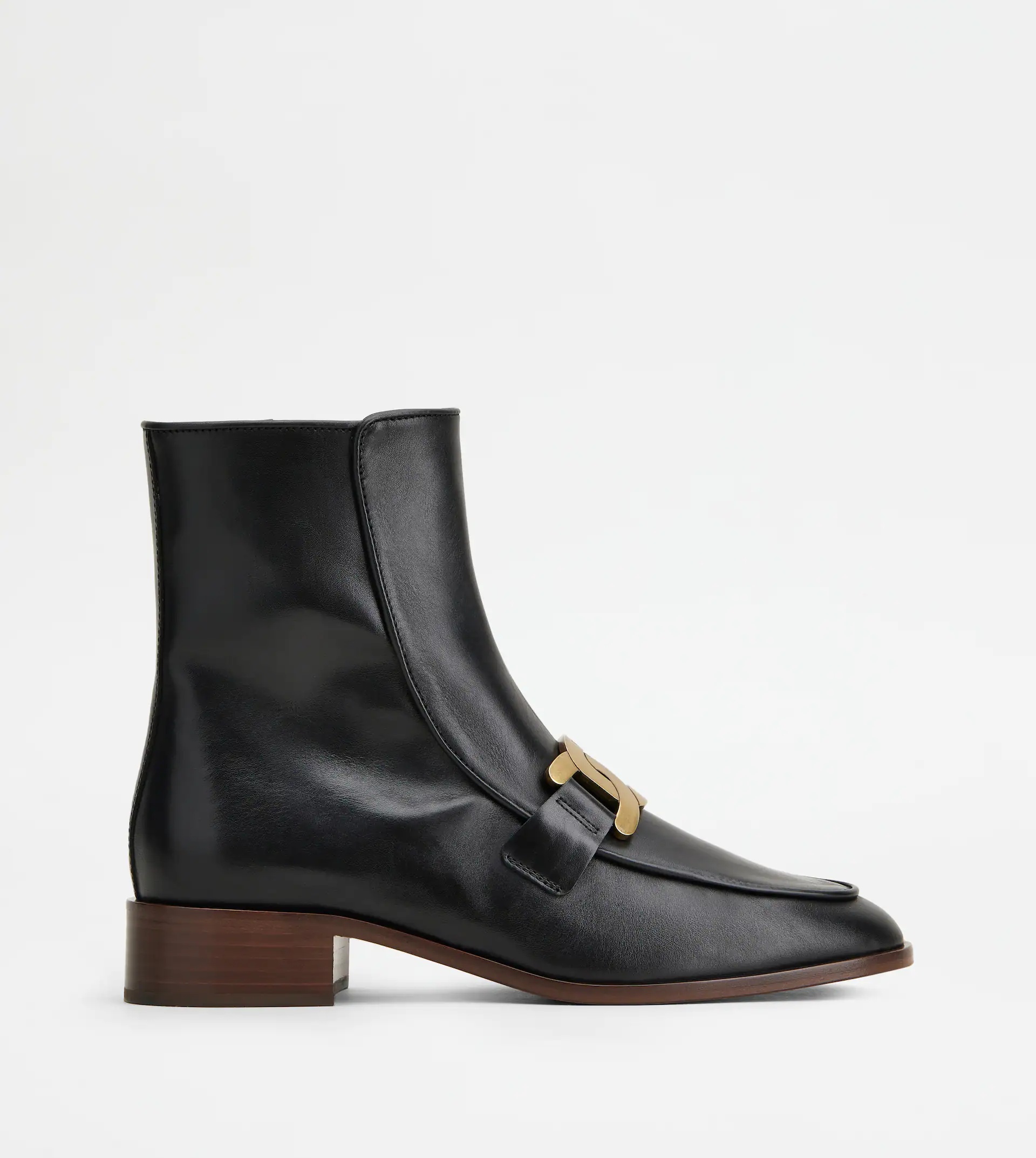 ANKLE BOOTS IN LEATHER - BLACK - 1