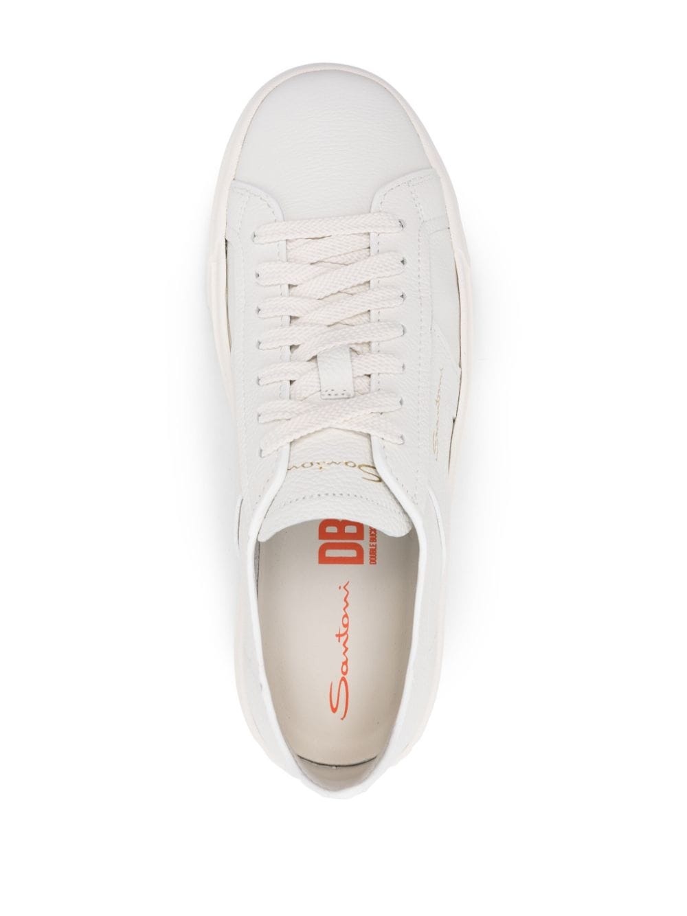 panelled leather sneakers - 4