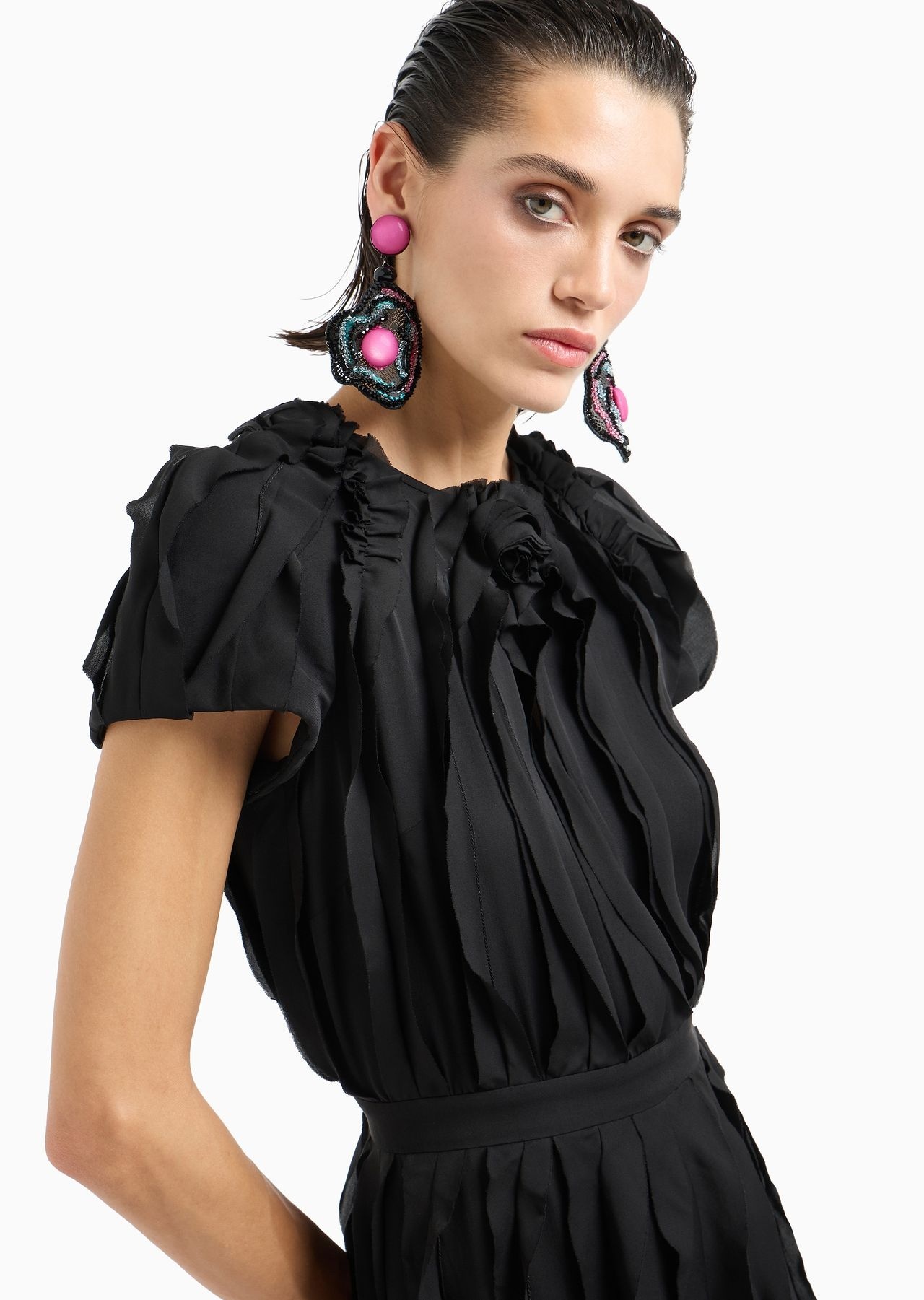 Double silk-georgette long dress - 5