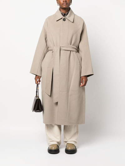 AMI Paris belted single-breasted coat outlook
