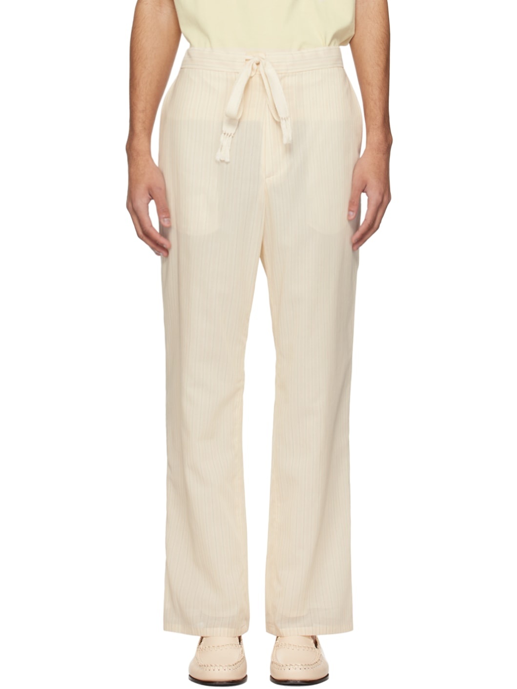 Beige Hard Twist Trousers - 1