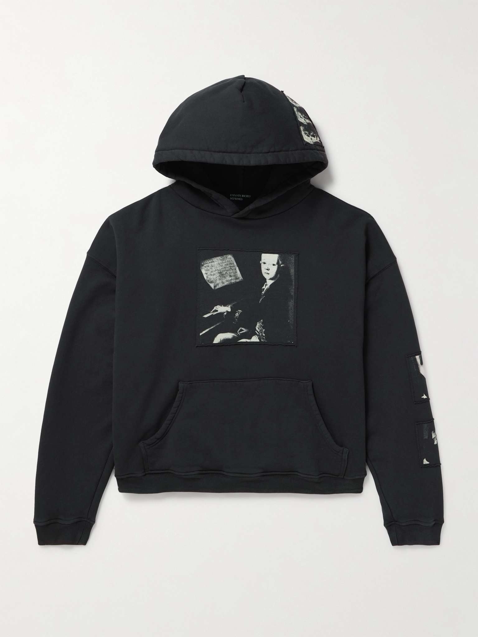 Printed Patchwork Cotton-Jersey Hoodie - 1