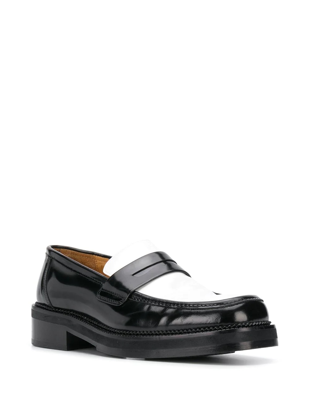 bicolour leather loafer - 2