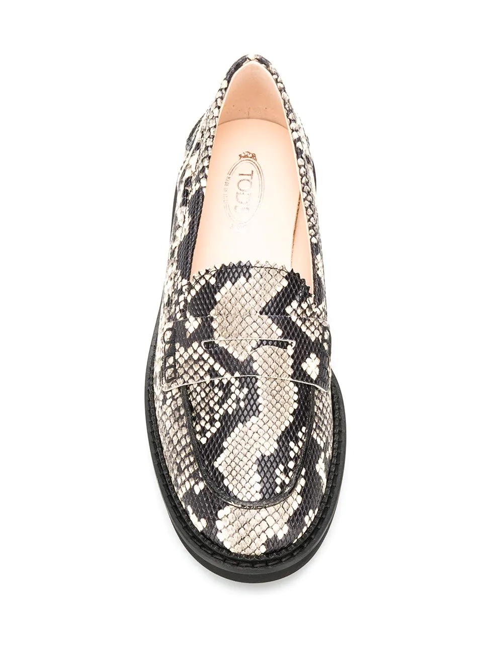 embossed snakeskin effect loafers - 4