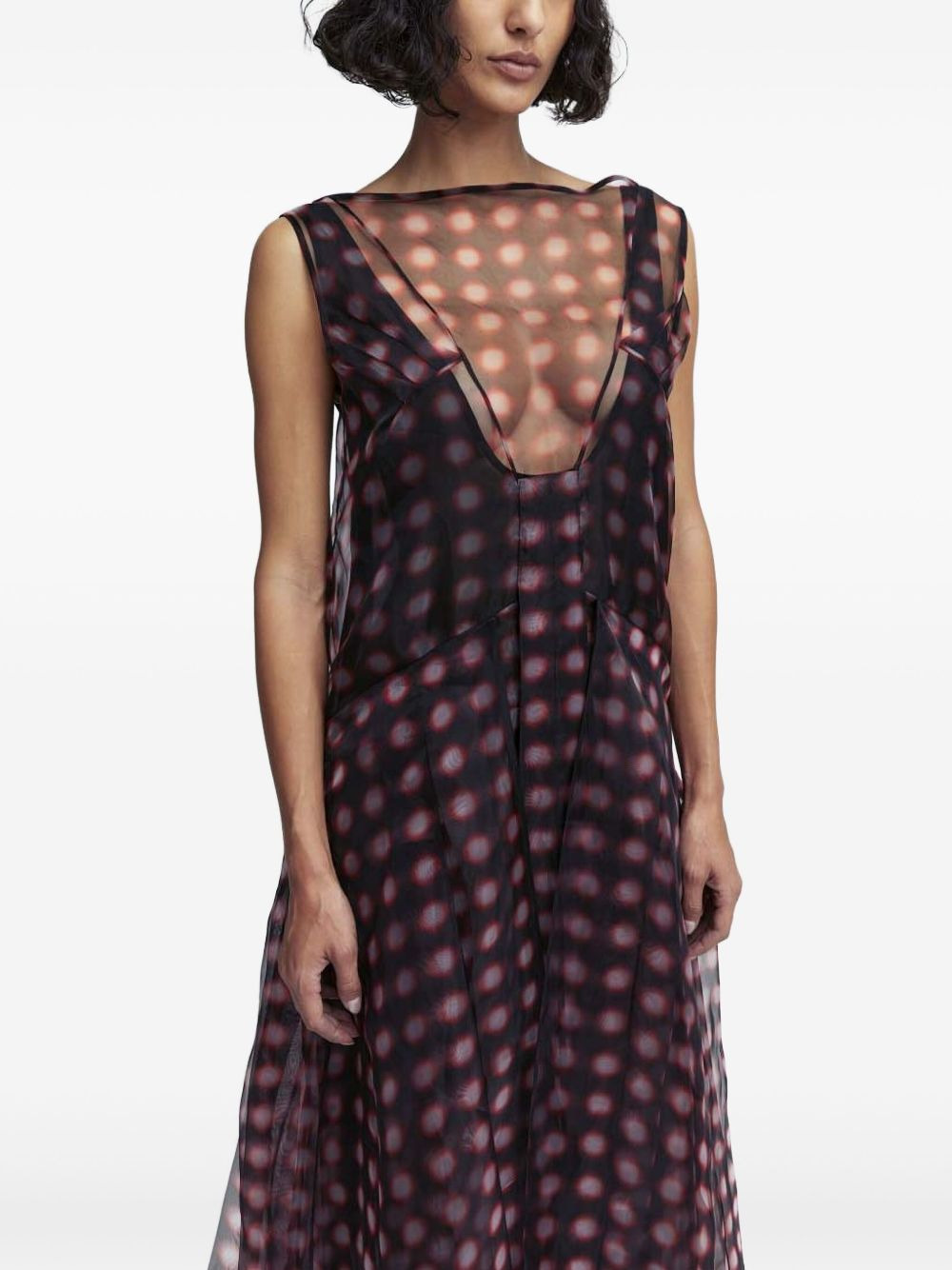 translucent-design dress - 5