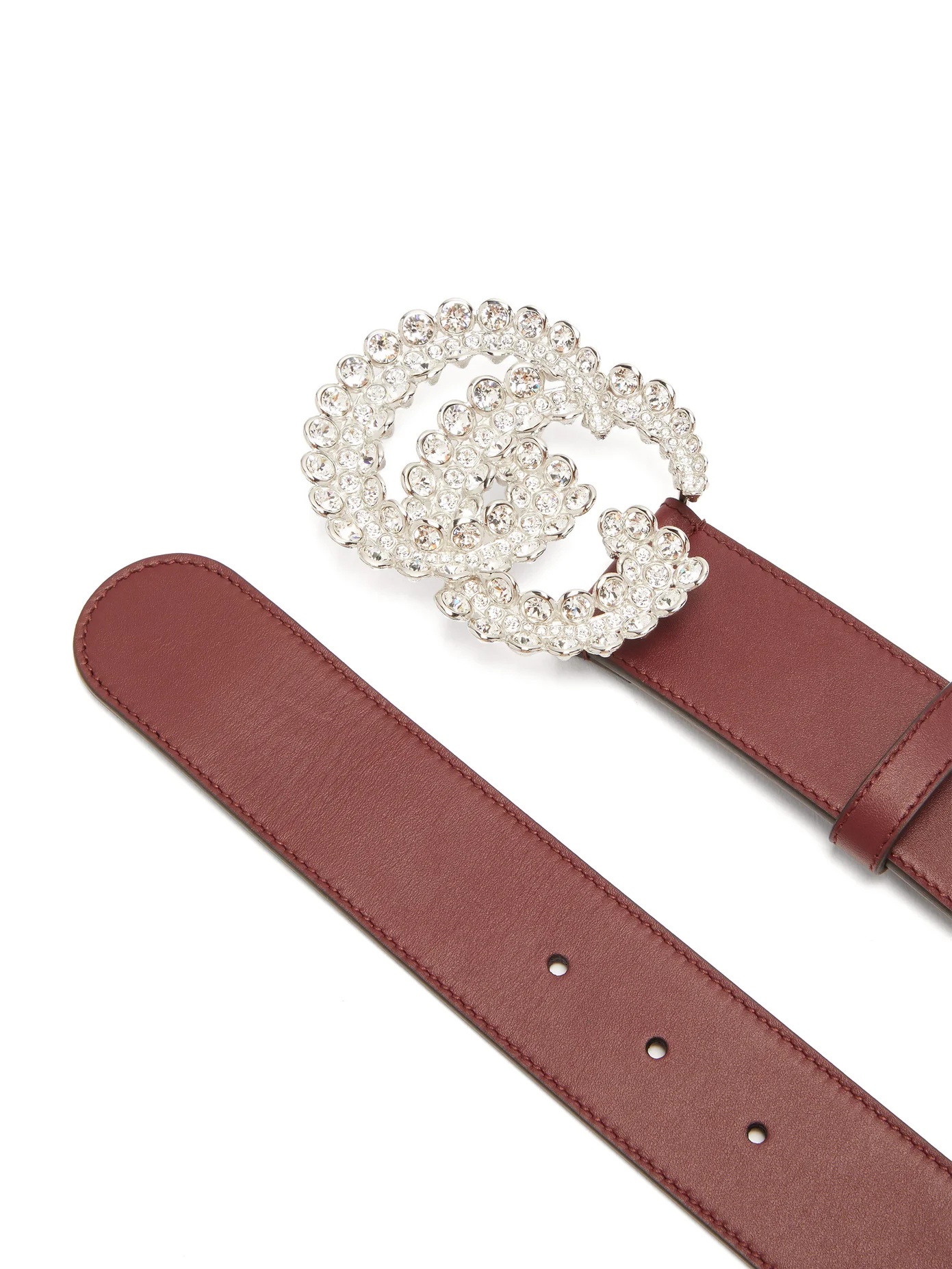 GG crystal-embellished leather belt - 5