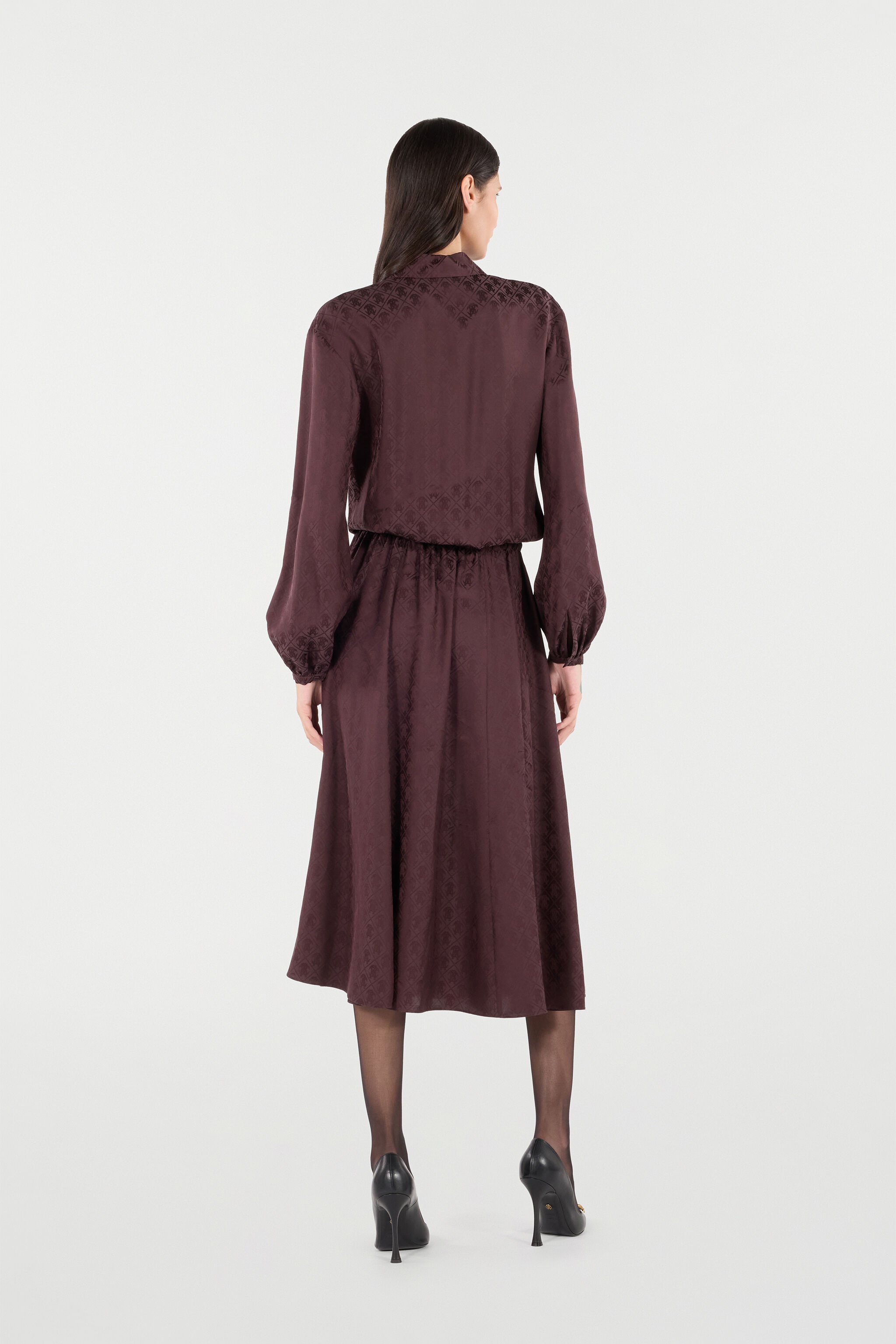 Shirt Dress With Mirror Snake Monogram - 4