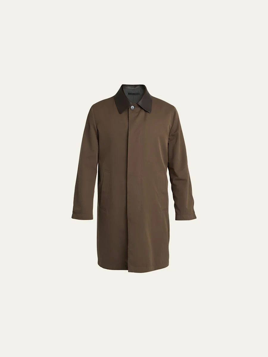 Men's Reversible Cotton and Silk Car Coat - 1