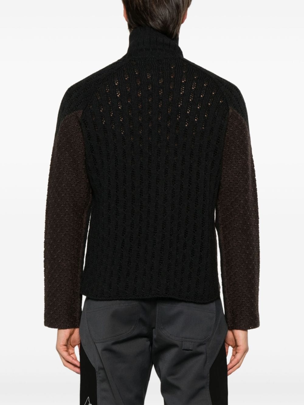 flower-stitch turtleneck sweater - 4