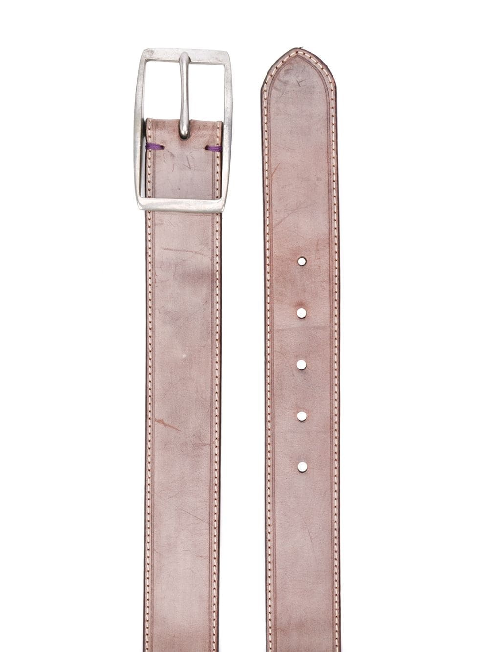 distressed leather belt - 2