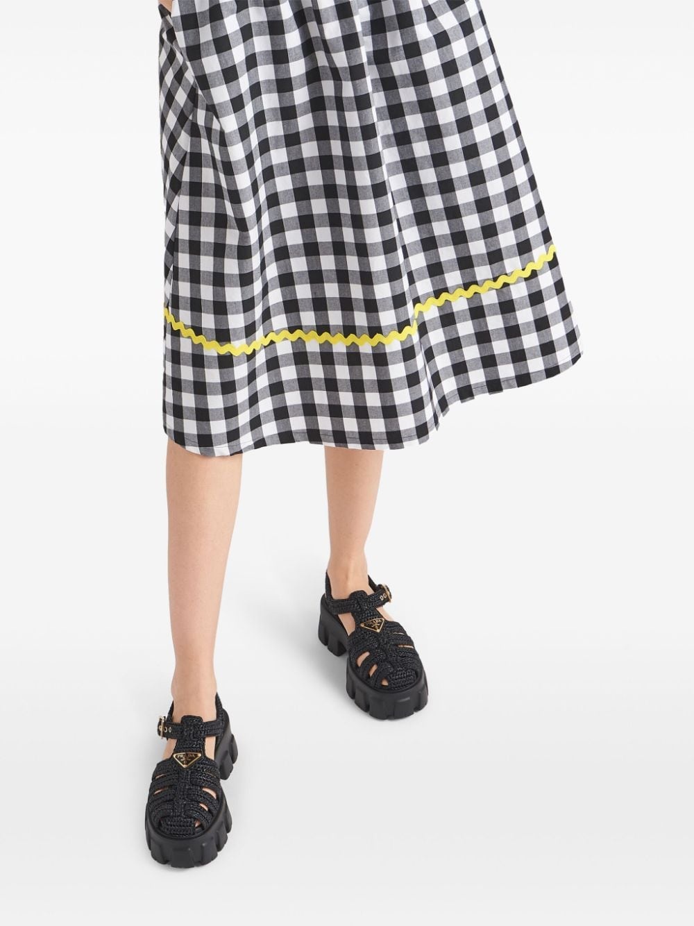 caged flatform raffia sandals - 6