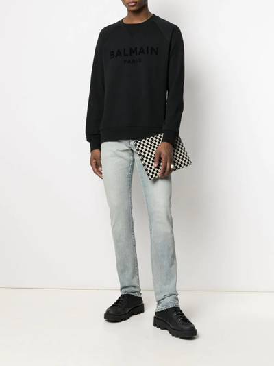 Balmain logo-print cotton sweatshirt outlook