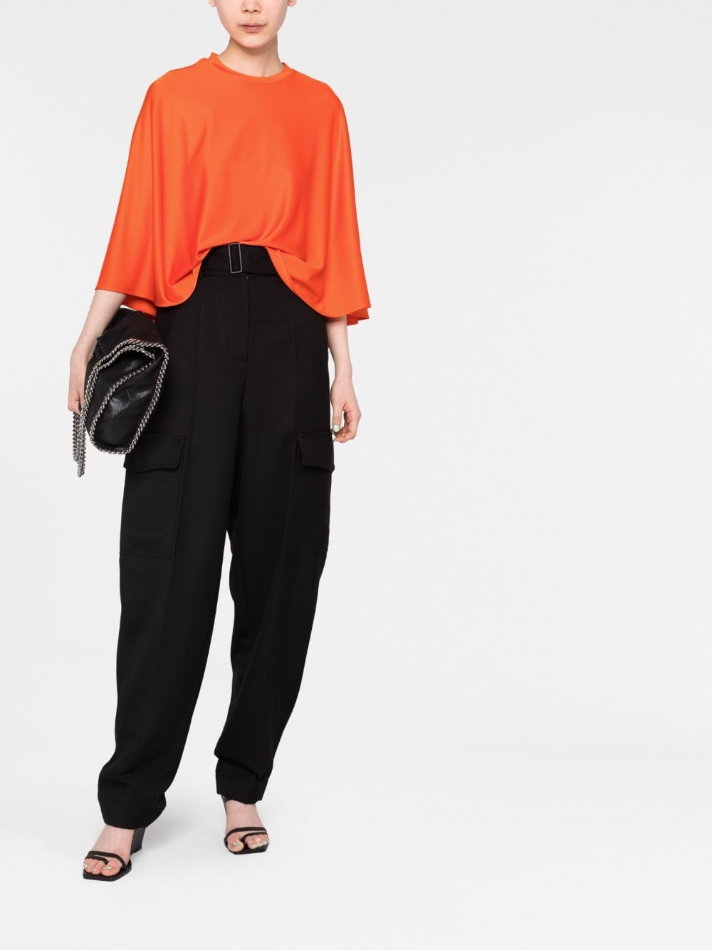 high-low draped blouse - 2