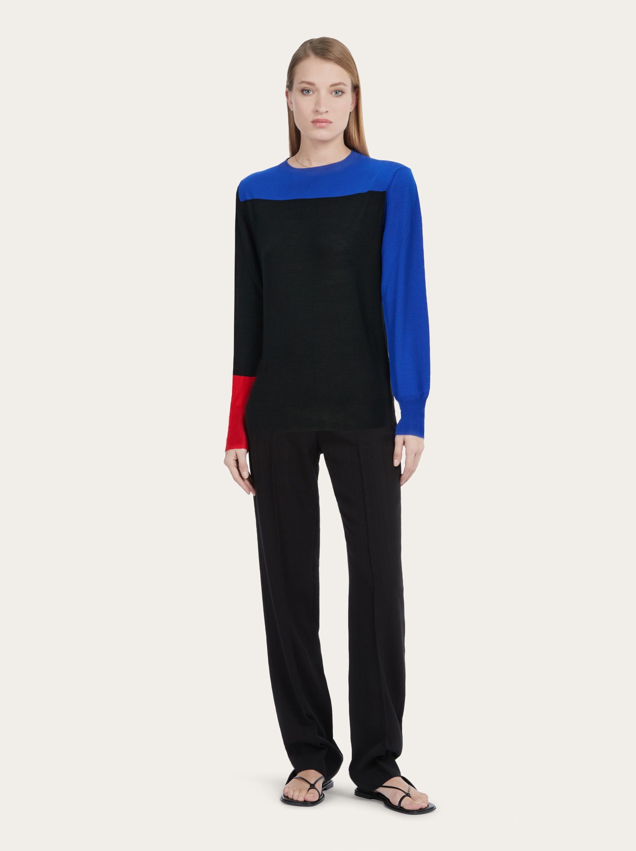 Color block slim fit sweater - 5