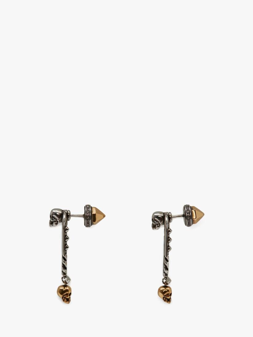 Safety Pin And Stud Earrings in Gold/silver - 2