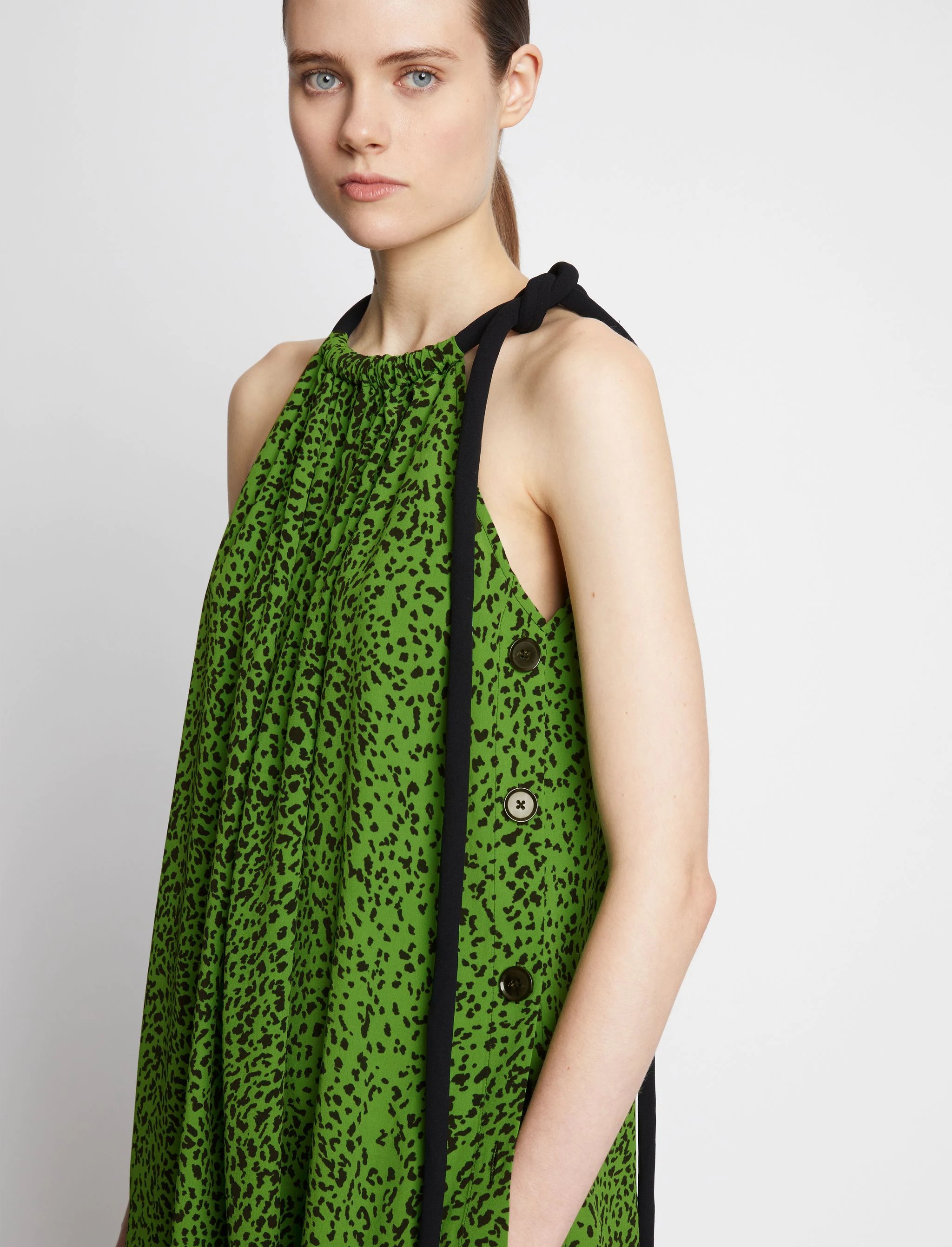 Printed Leopard Crepe De Chine Top - 6