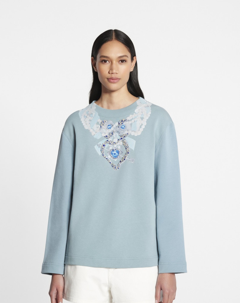 SWEATSHIRT WITH EMBROIDERY NECKLACE - 3