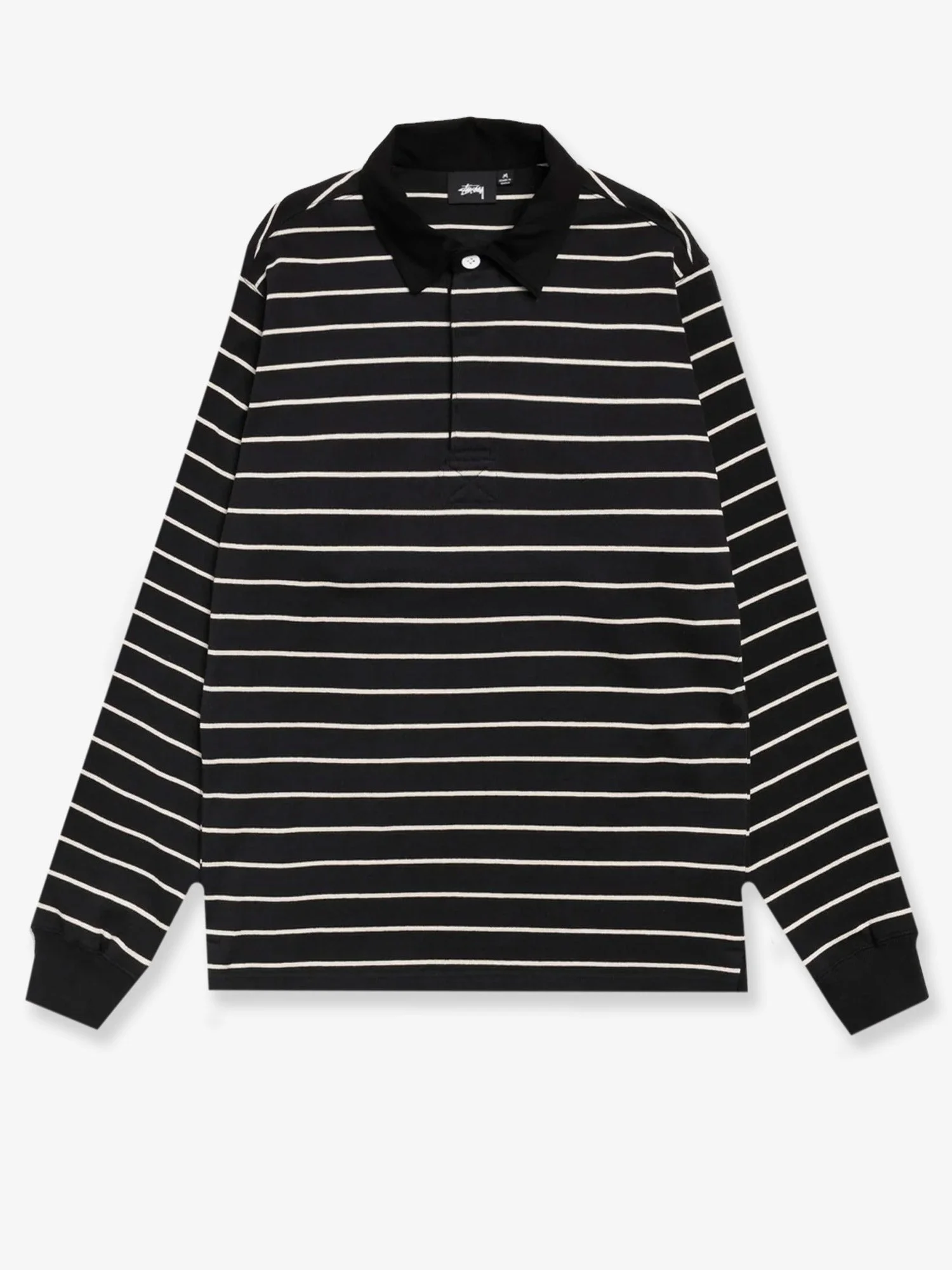 Stussy Pin Striped Rugby Cotton Polo Shirt - 1