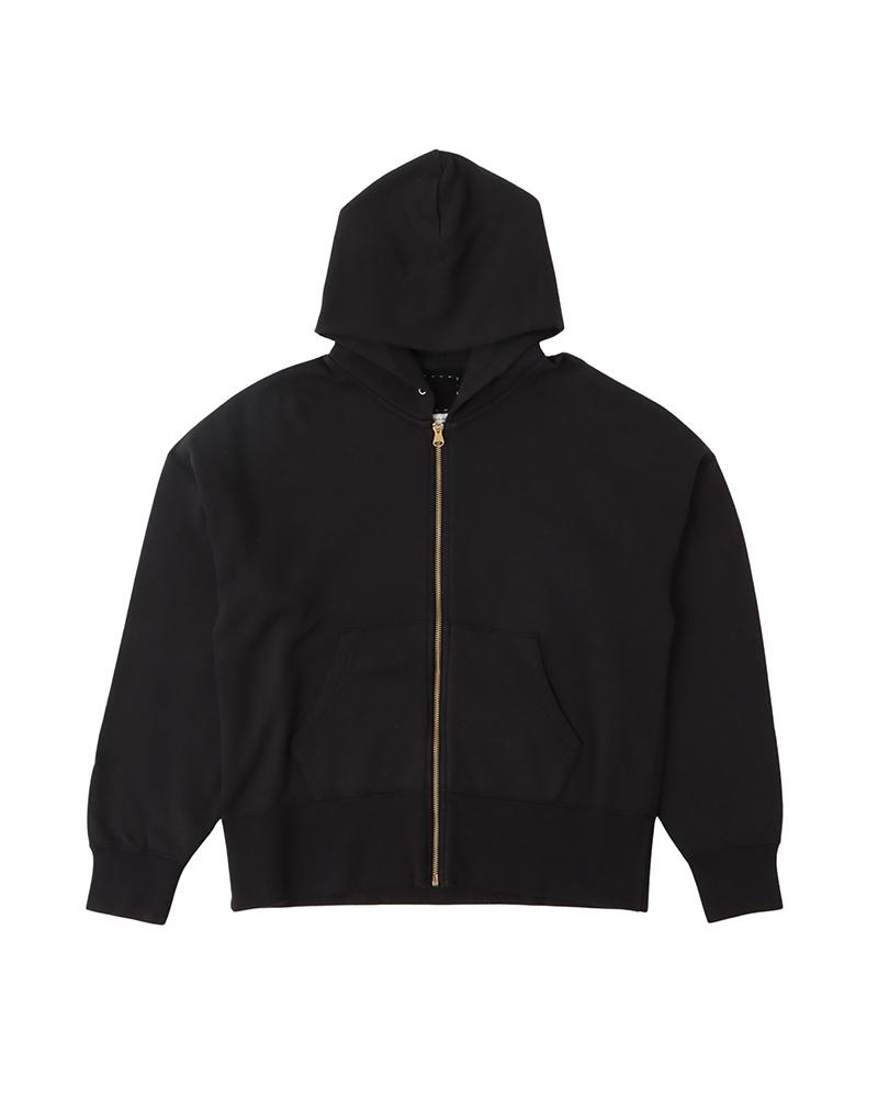 COURT HOODIE F.Z. (C/WS) BLACK - 1