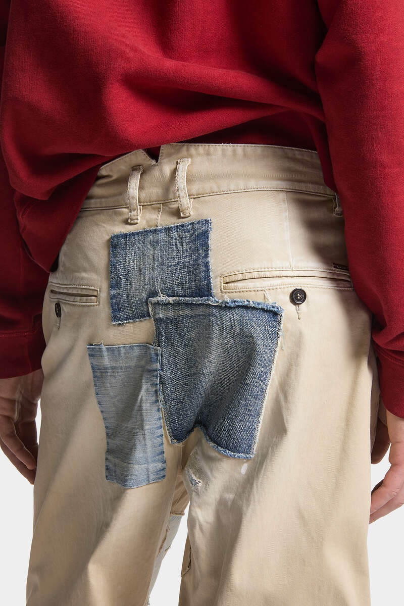 DENIM PATCHWORK COTTON DRILL OSAKA PANTS - 6