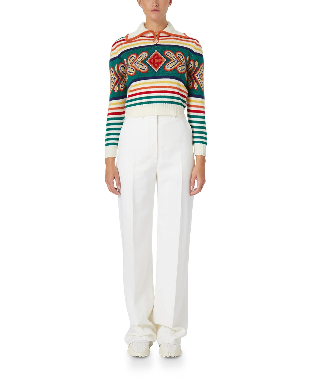 Multicolour Diamond Zip Up Jumper - 3