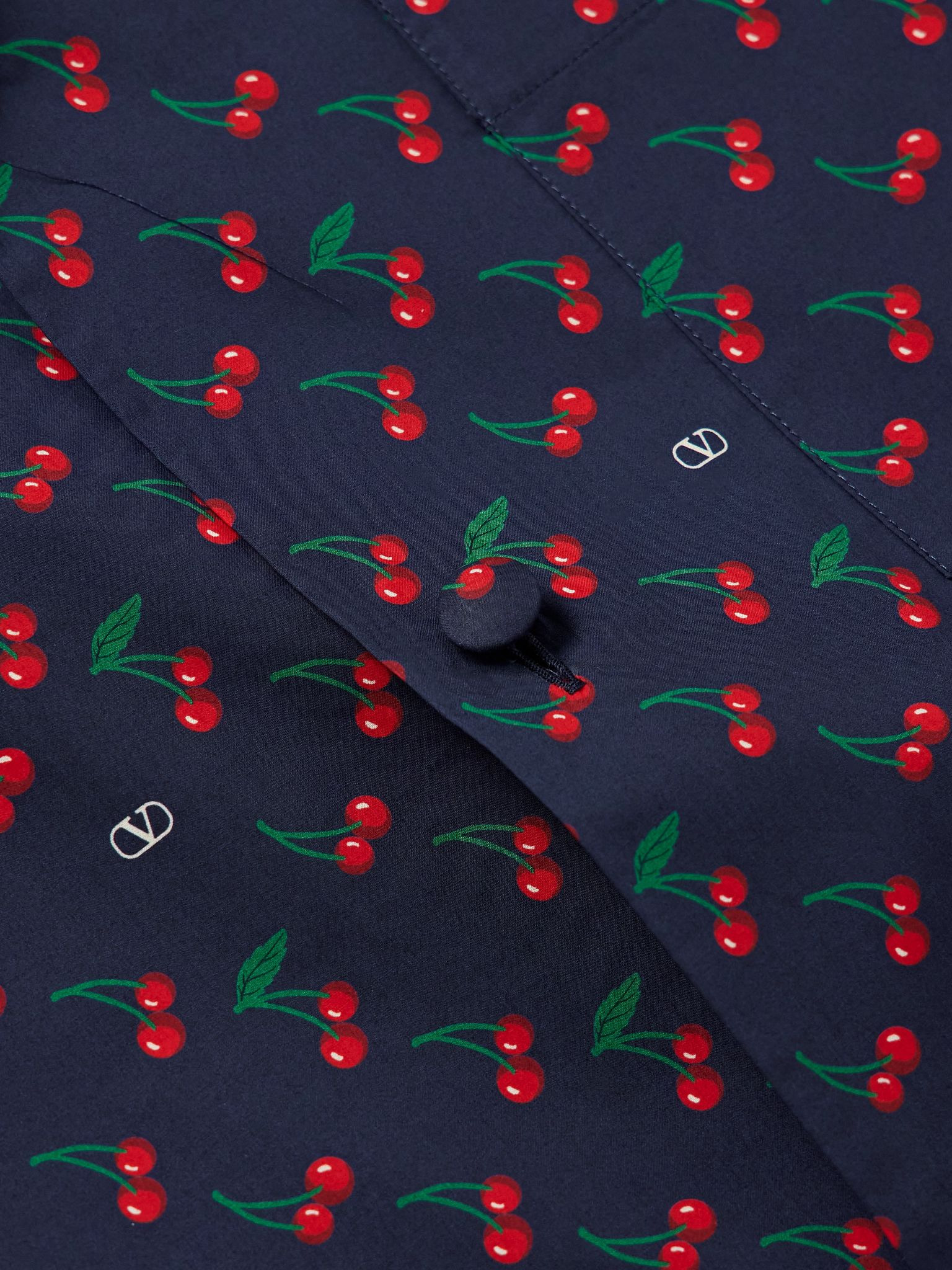 Camp-Collar Printed Cotton-Poplin Shirt Blue - 4