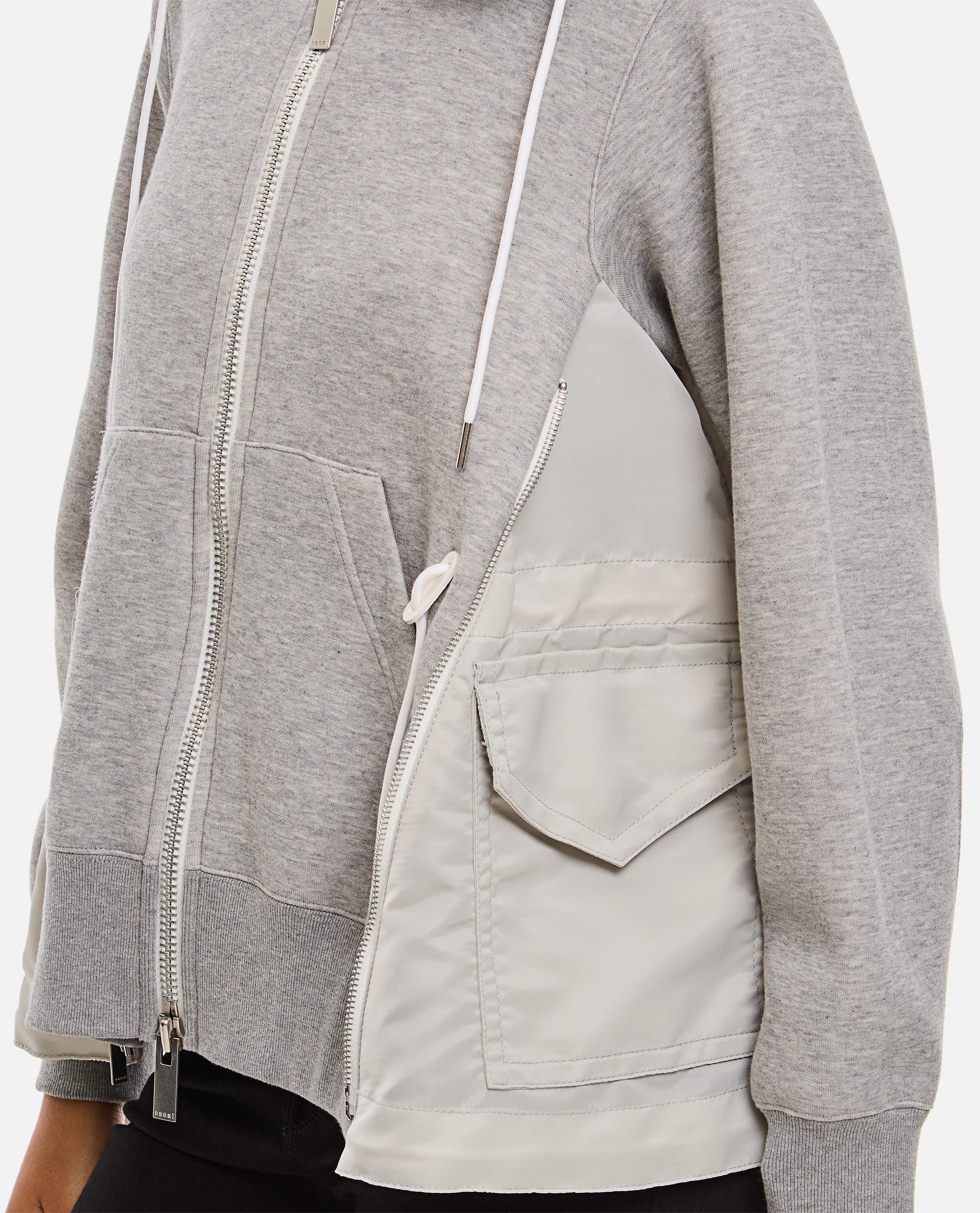 SPONGE SWEAT X NYLON TWILL HOODIE - 4