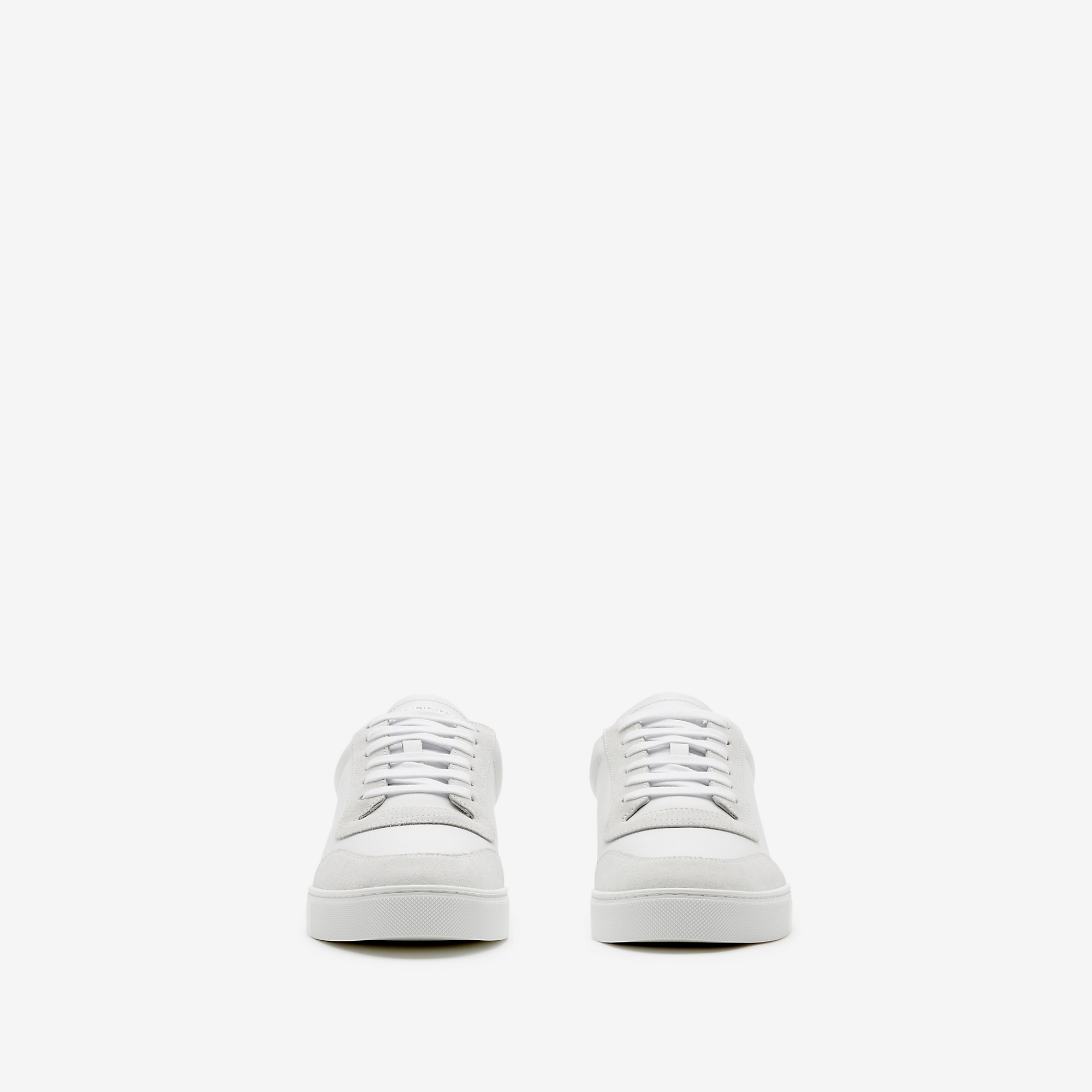 Leather and Check Cotton Sneakers - 3