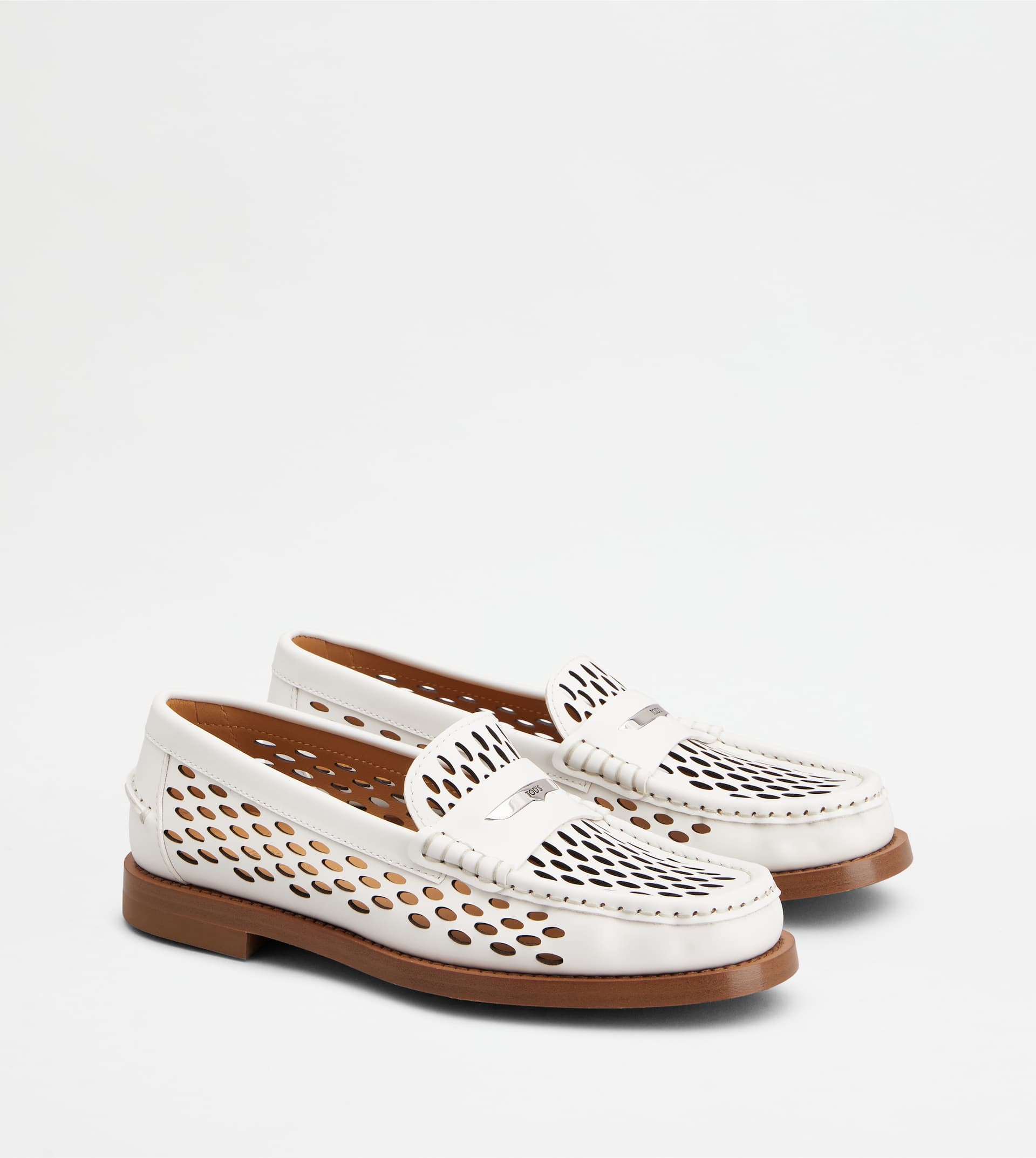 LOAFERS IN LEATHER - WHITE - 2