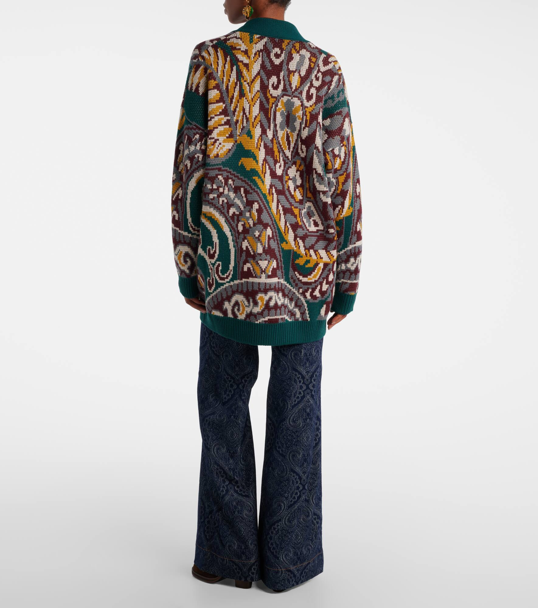 Jacquard wool-blend cardigan - 3