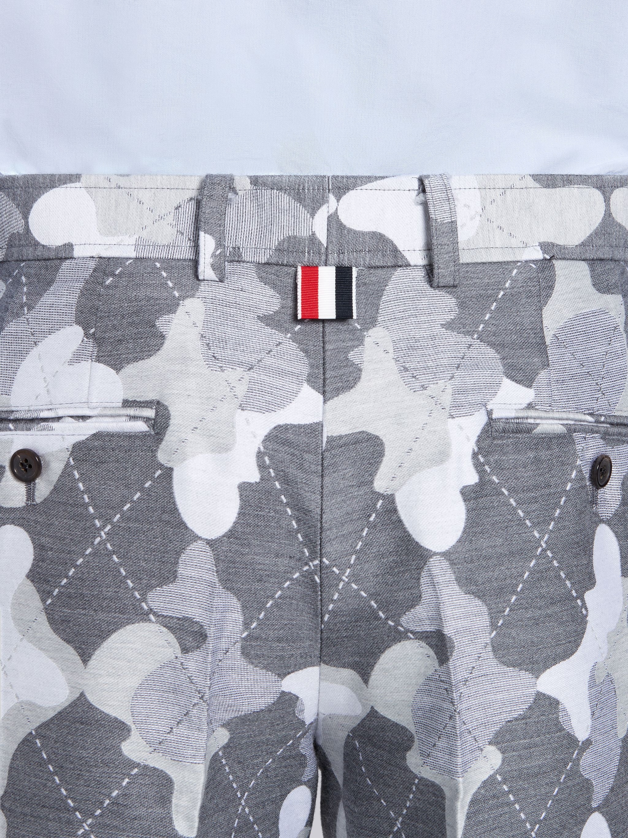 Medium Grey Wool Camo Argyle Chino Short - 6