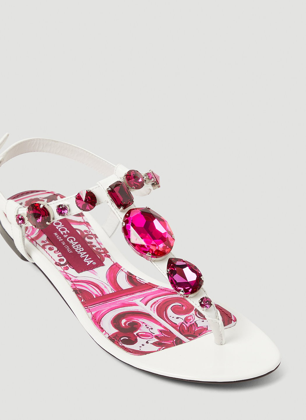 Dolce & Gabbana Women Crystal Embellished Majolica Sandals - 5