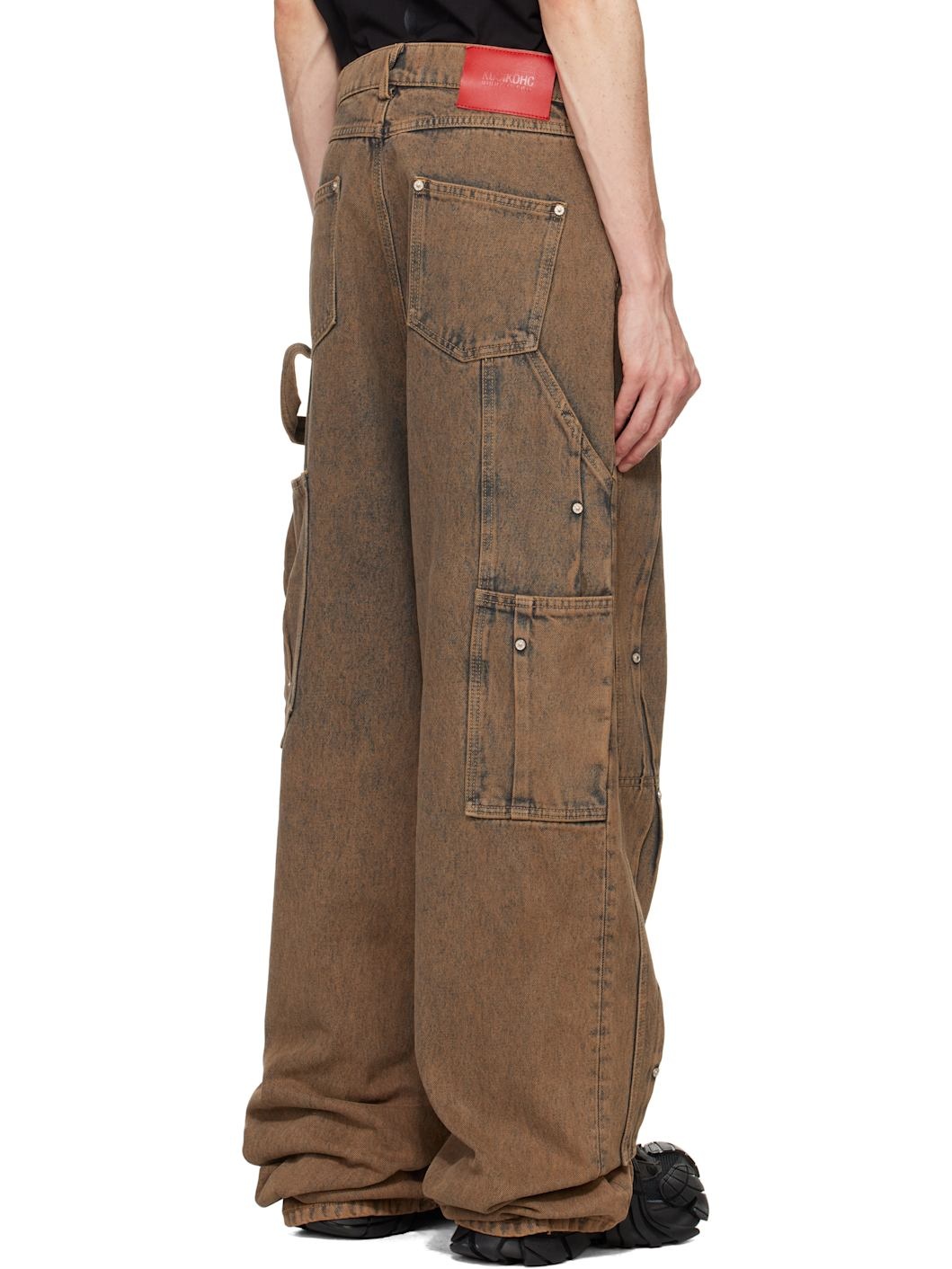 Brown Workwear Multi Rivet Jeans - 3